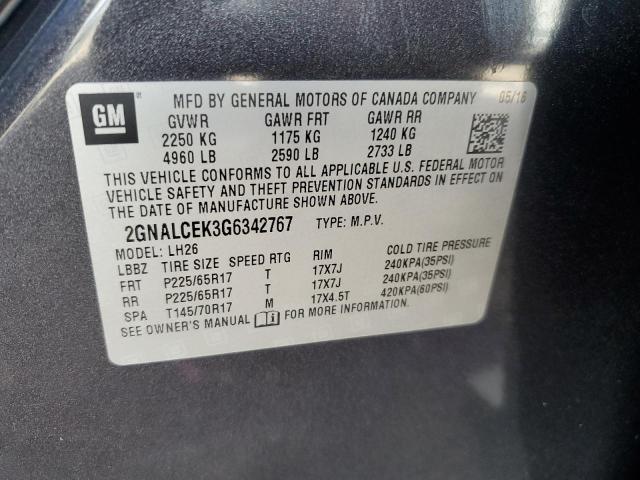 2016 CHEVROLET EQUINOX LT - 2GNALCEK3G6342767