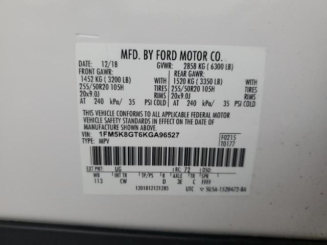 2019 FORD EXPLORER S - 1FM5K8GT6KGA96527