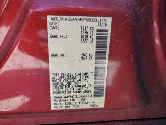 2017 NISSAN ALTIMA 2.5 - 1N4AL3AP9HC156871