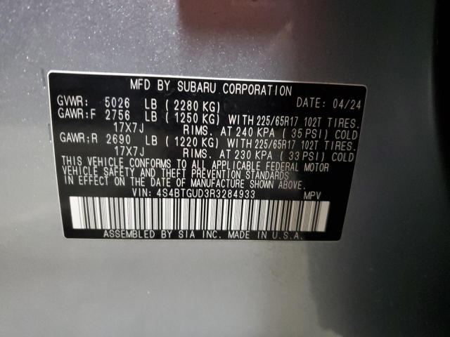 2024 SUBARU OUTBACK WI 4S4BTGUD3R3284933