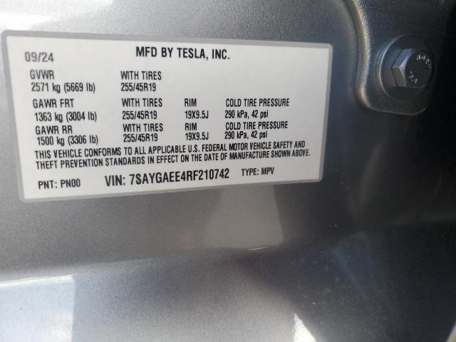 2024 TESLA MODEL Y - 7SAYGAEE4RF210742