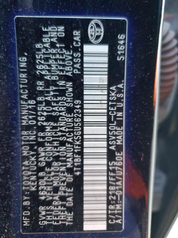 2016 TOYOTA CAMRY SE A 4T1BF1FK5GU562349