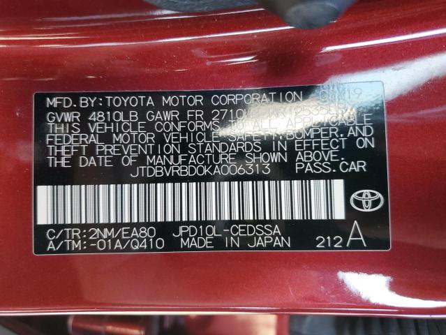 2019 TOYOTA MIRAI JTDBVRBD0KA006313