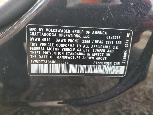 2017 VOLKSWAGEN PASSAT R-L 1VWDT7A35HC050698