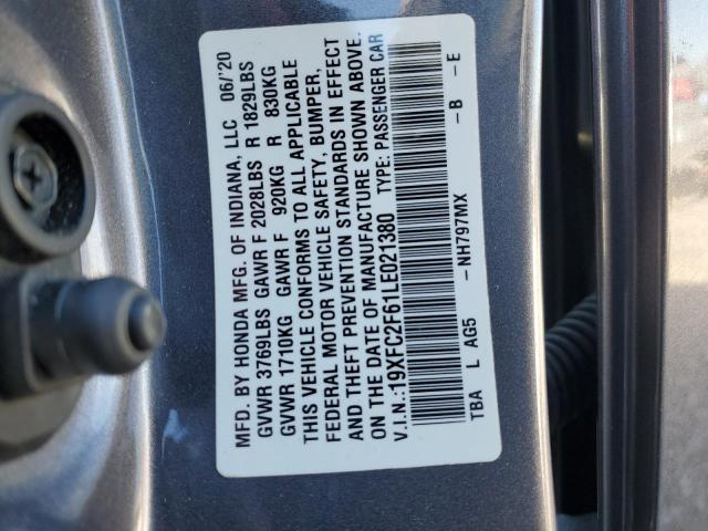 2020 HONDA CIVIC LX - 19XFC2F61LE021380