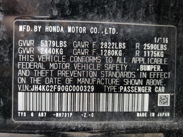 2016 ACURA RLX SPORT JH4KC2F90GC000329