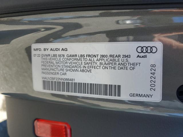 2022 AUDI A7 PRESTIG WAUV2BF22NN066481