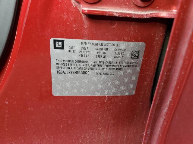 2017 CADILLAC ATS PREMIU 1G6AJ5SS2H0200020