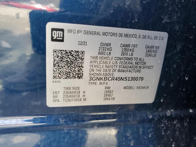 2022 CHEVROLET BLAZER 2LT - 3GNKBCR45NS130079