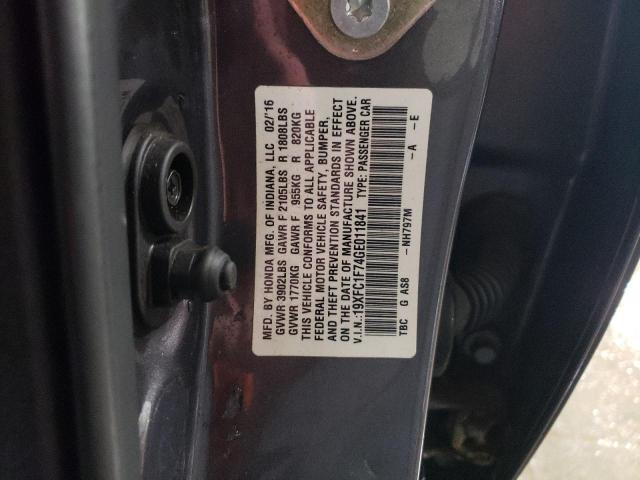 2016 HONDA CIVIC EXL - 19XFC1F74GE011841