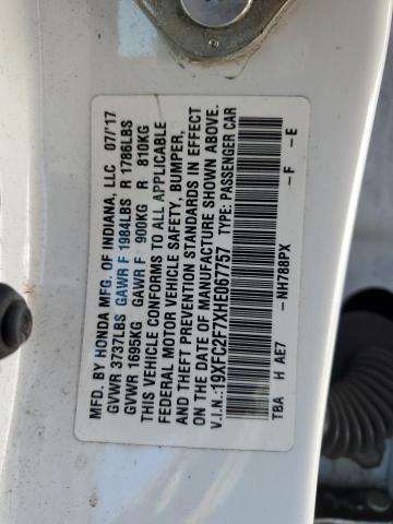 2017 HONDA CIVIC EX - 19XFC2F7XHE067757