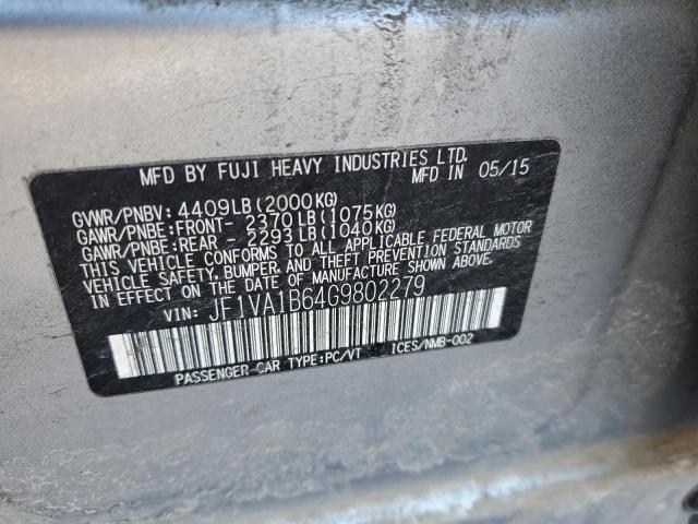 2016 SUBARU WRX JF1VA1B64G9802279