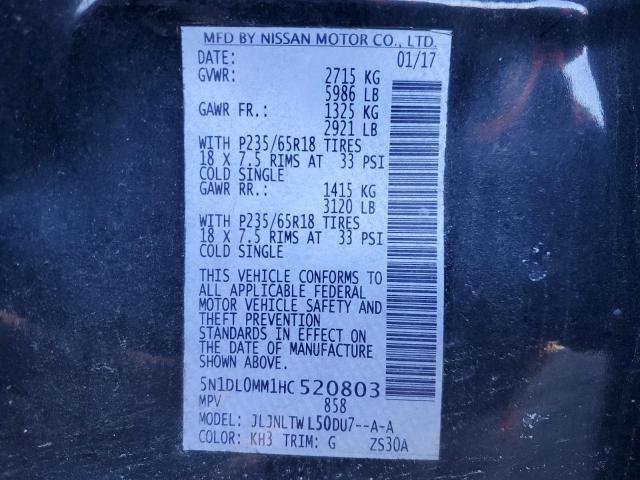 2017 INFINITI QX60 - 5N1DL0MM1HC520803