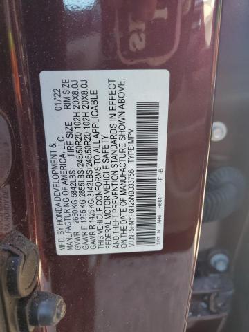 2022 HONDA PILOT SE - 5FNYF6H25NB033756