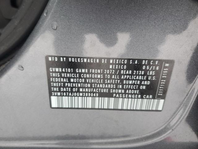 2016 VOLKSWAGEN JETTA S - 3VW167AJ0GM389049
