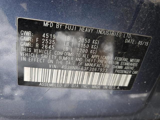 2015 SUBARU LEGACY 2.5 4S3BNAF63F3067923