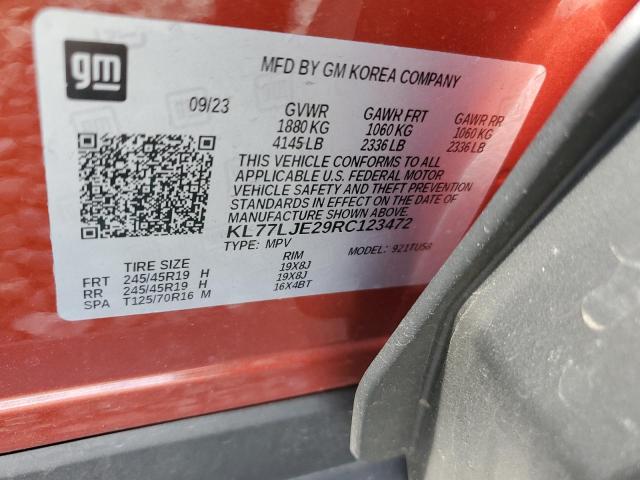 2024 CHEVROLET TRAX 2RS KL77LJE29RC123472