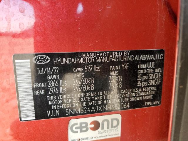 2022 HYUNDAI SANTA FE S - 5NMS24AJXNH482064
