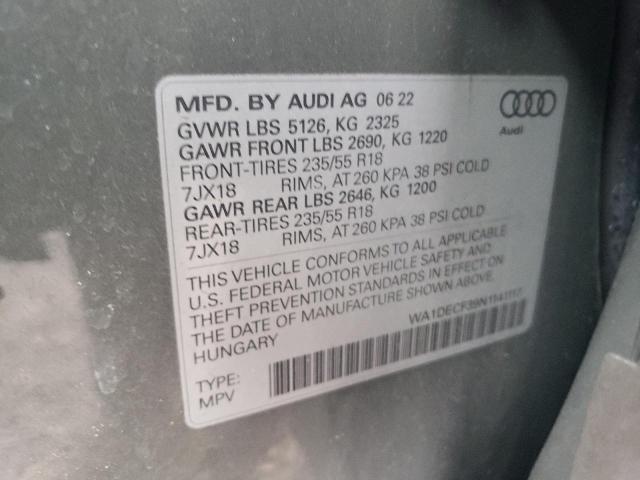 2022 AUDI Q3 PREMIUM - WA1DECF39N1141117