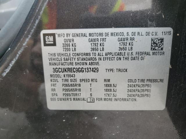 2016 CHEVROLET SILVERADO - 3GCUKREC9GG137429