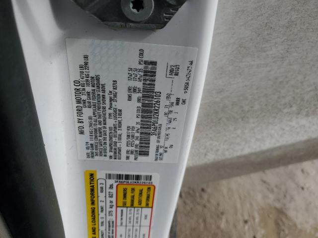 2019 FORD FUSION SE - 3FA6P0LU2KR226103