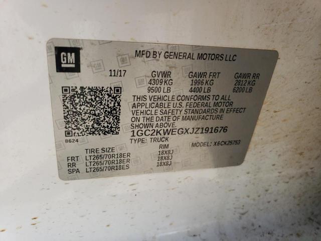 2018 CHEVROLET SILVERADO - 1GC2KWEGXJZ191676