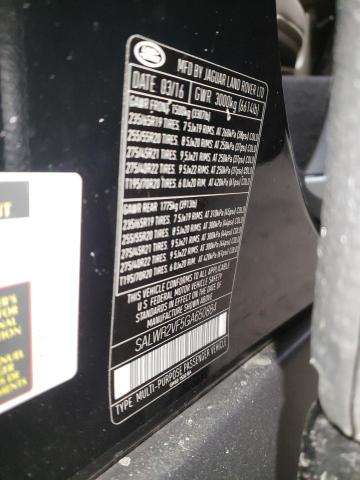2016 LAND ROVER RANGE ROVE - SALWR2VF5GA650884
