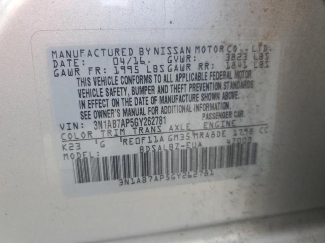 2016 NISSAN SENTRA S 3N1AB7AP5GY262781