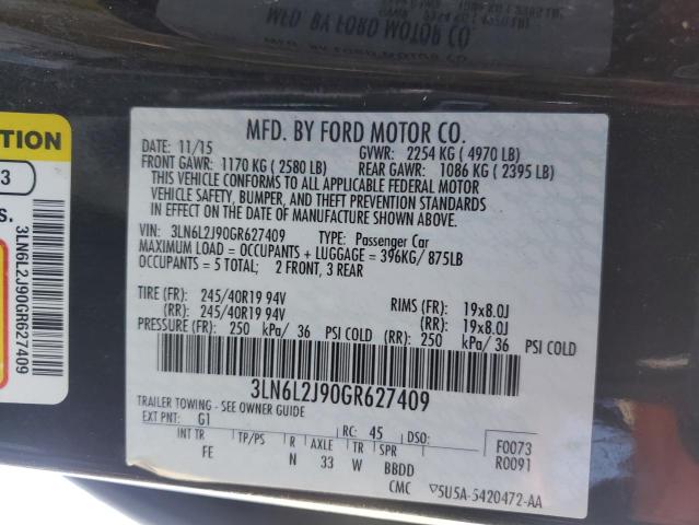 2016 LINCOLN MKZ - 3LN6L2J90GR627409