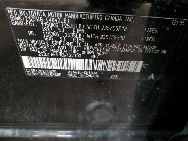 2016 TOYOTA RAV4 SE - 2T3JFREV1GW432193