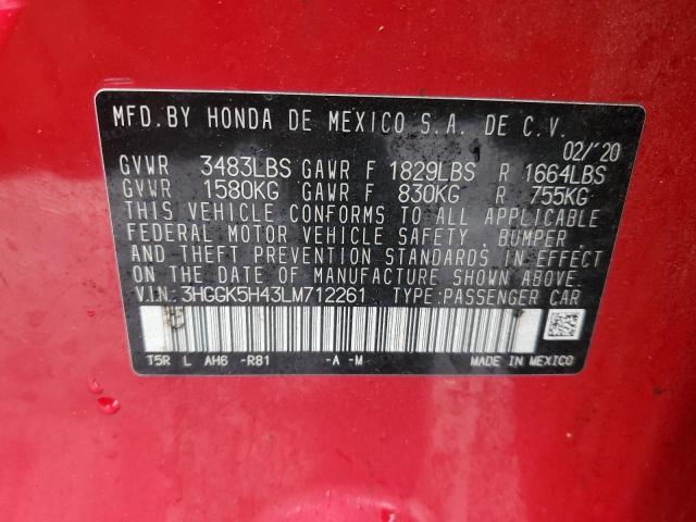 2020 HONDA FIT LX - 3HGGK5H43LM712261