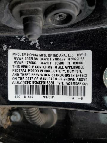 2019 HONDA CIVIC EX - 19XFC1F34KE016320