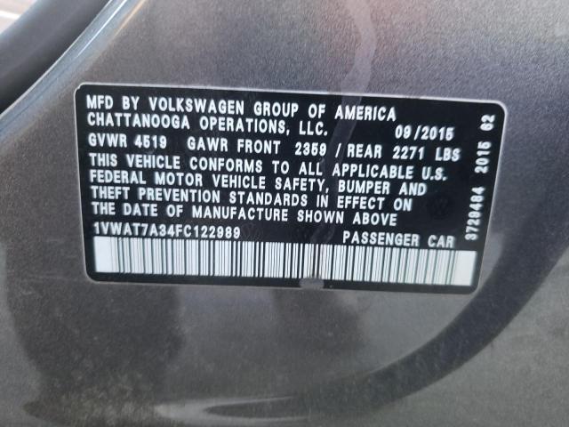 2015 VOLKSWAGEN PASSAT S - 1VWAT7A34FC122989