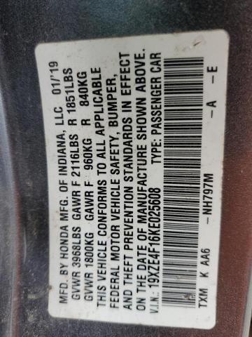 2019 HONDA INSIGHT LX 19XZE4F16KE025608