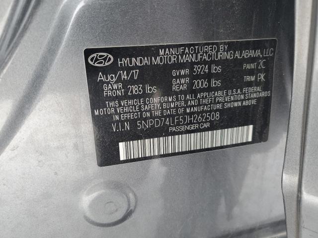2018 HYUNDAI ELANTRA SE 5NPD74LF5JH262508