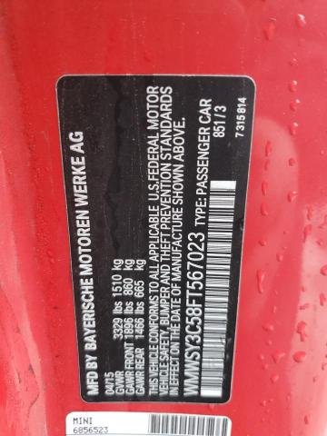 2015 MINI COOPER ROA WMWSY3C58FT567023