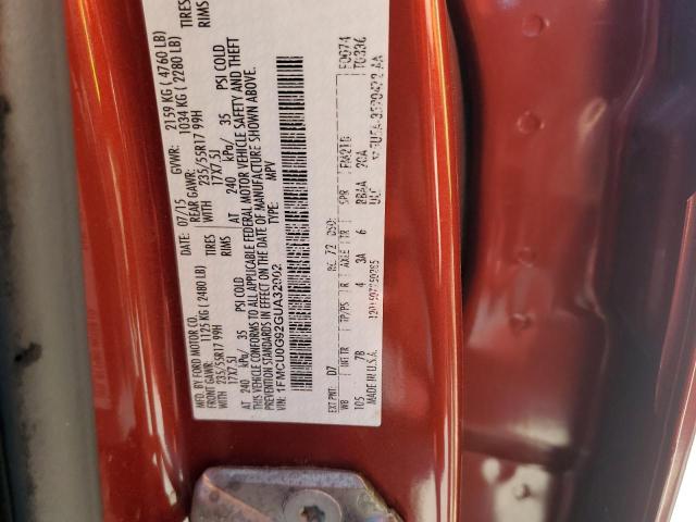 2016 FORD ESCAPE SE 1FMCU0G92GUA32002