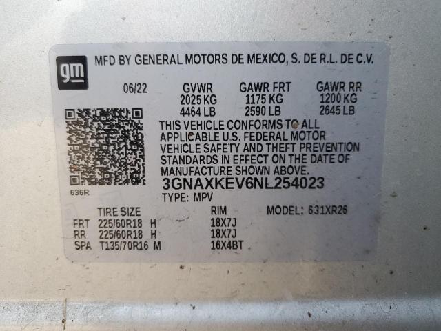 2022 CHEVROLET EQUINOX LT - 3GNAXKEV6NL254023