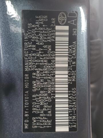 2016 TOYOTA COROLLA L - 2T1BURHE1GC606960