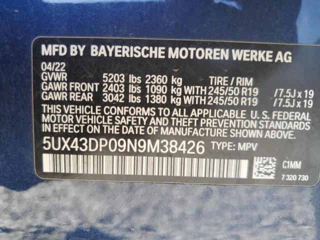 2022 BMW X3 SDRIVE3 - 5UX43DP09N9M38426
