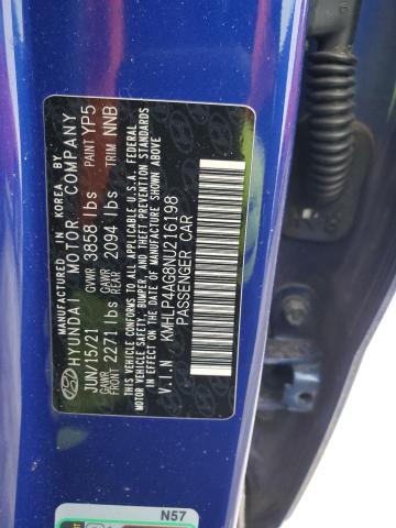 2022 HYUNDAI ELANTRA LI KMHLP4AG8NU216198