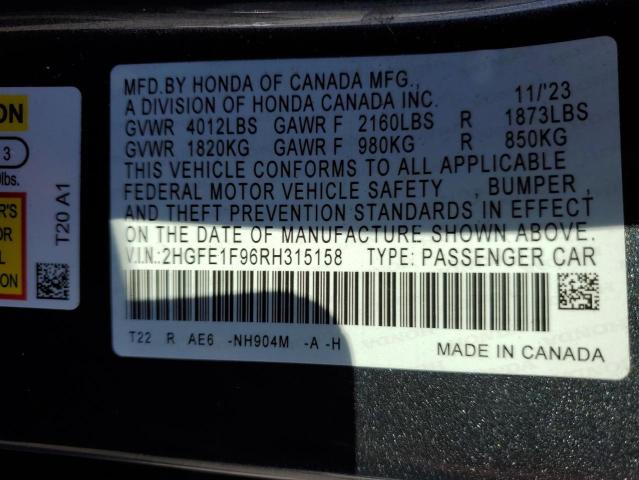 2024 HONDA CIVIC TOUR - 2HGFE1F96RH315158