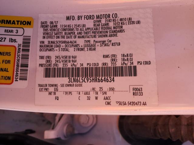 2017 LINCOLN MKZ SELECT 3LN6L5C95HR664634