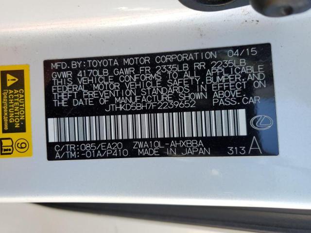 2015 LEXUS CT 200 JTHKD5BH7F2239652