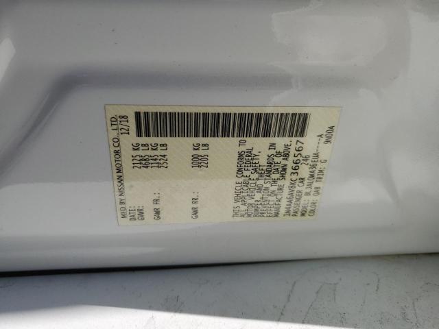 2019 NISSAN MAXIMA S - 1N4AA6AV8KC366567