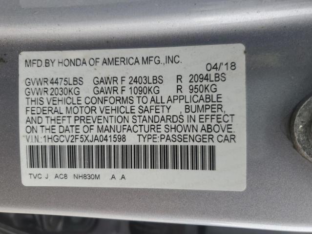 2018 HONDA ACCORD EXL - 1HGCV2F5XJA041598