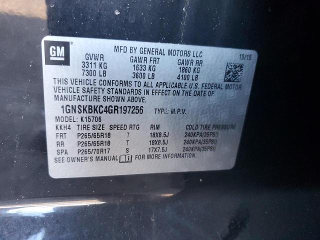 2016 CHEVROLET TAHOE K150 - 1GNSKBKC4GR197256