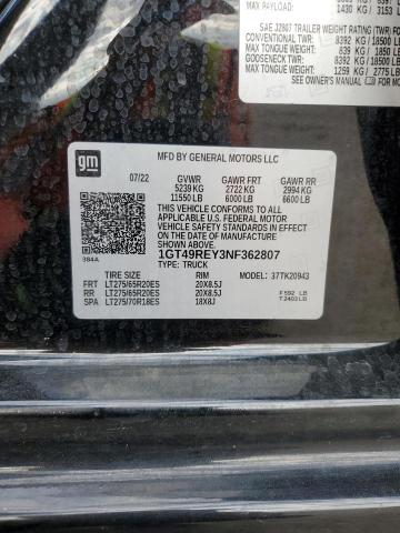 2022 GMC SIERRA K25 - 1GT49REY3NF362807