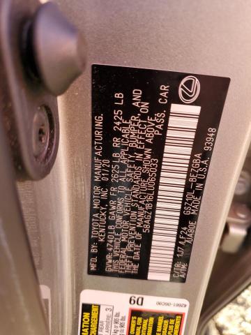 2020 LEXUS ES 350 F S 58AGZ1B16LU065033