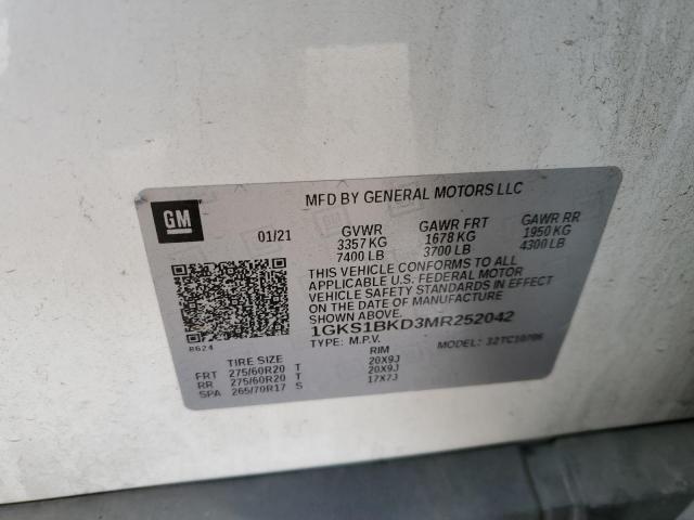 2021 GMC YUKON SLT 1GKS1BKD3MR252042